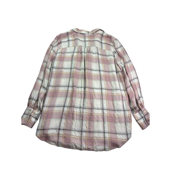 Chaps Womens Plaid Button Front Popover Flannel Top Size S Long Sleeve - Picture 4 of 9